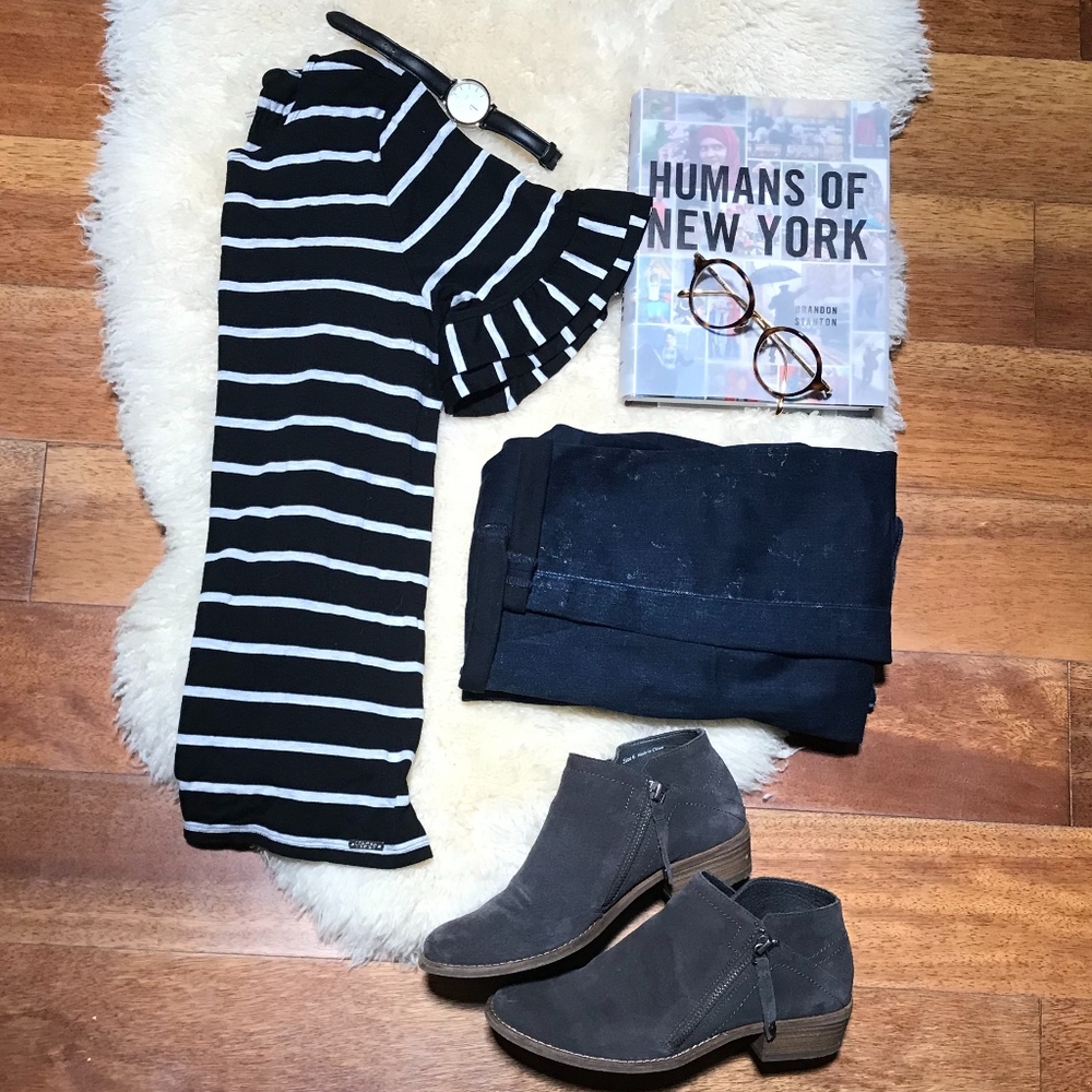 Striped Tee with Butterfly Sleeves Ivanka Trump